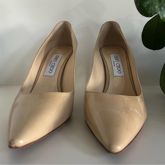 Jimmy Choo Nude Patent Leather Heels - Picture 3 of 3